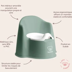 Pot fauteuil vert profond et blanc