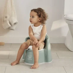 Pot fauteuil vert profond et blanc