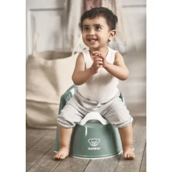 Pot fauteuil vert profond et blanc