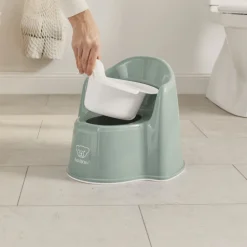 Pot fauteuil vert profond et blanc
