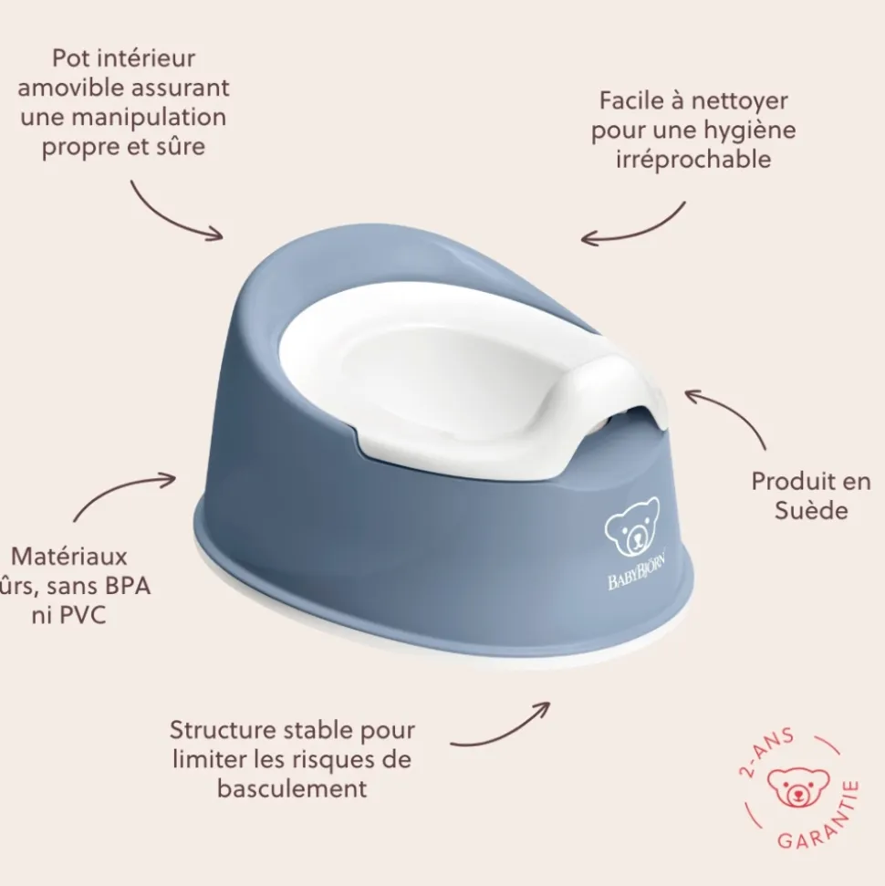 Pot smart bleu profond et blanc