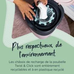 Poubelle à couches twist & click + recharges par 12
