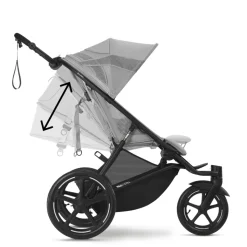 Poussette avi spin 3 roues tout-terrain et running fog grey