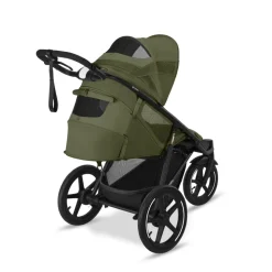 Poussette avi spin 3 roues tout-terrain et running moss green