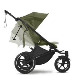 Poussette avi spin 3 roues tout-terrain et running moss green