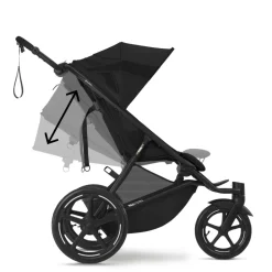 Poussette avi spin 3 roues tout-terrain et running moon black