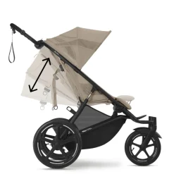 Poussette avi spin 3 roues tout-terrain et running almond beige