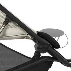 Poussette avi spin 3 roues tout-terrain et running almond beige