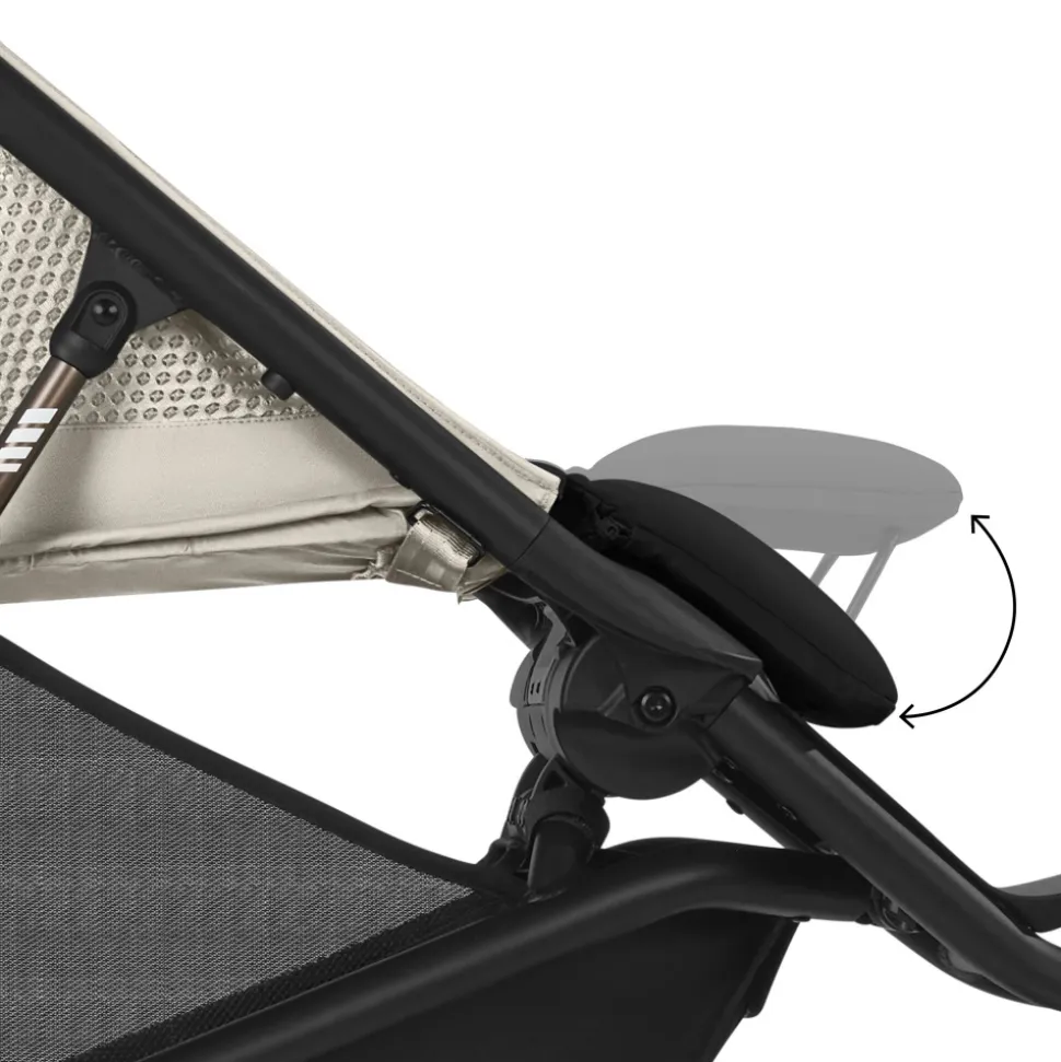 Poussette avi spin 3 roues tout-terrain et running almond beige