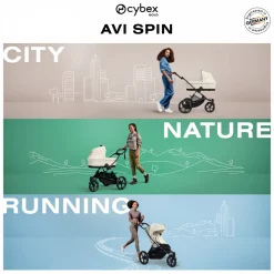 Poussette avi spin 3 roues tout-terrain et running stormy blue