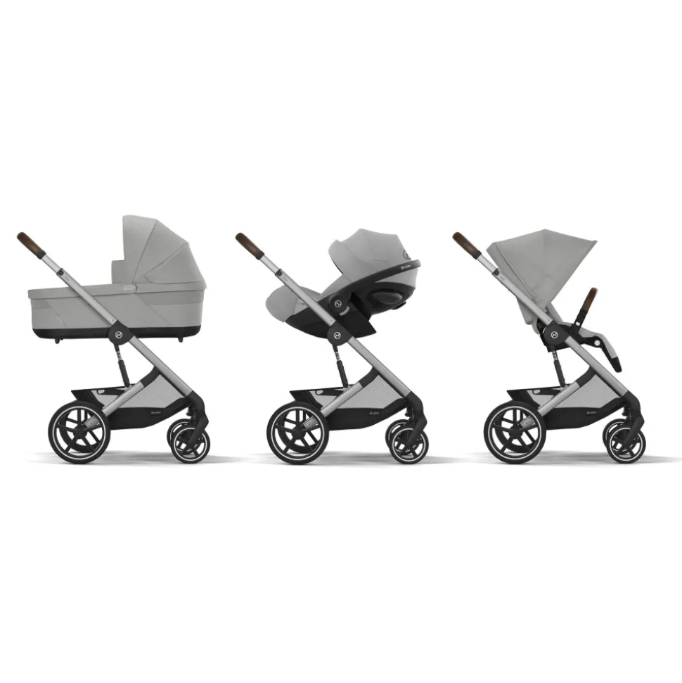 Poussette balios s lux 3 stone grey châssis silver