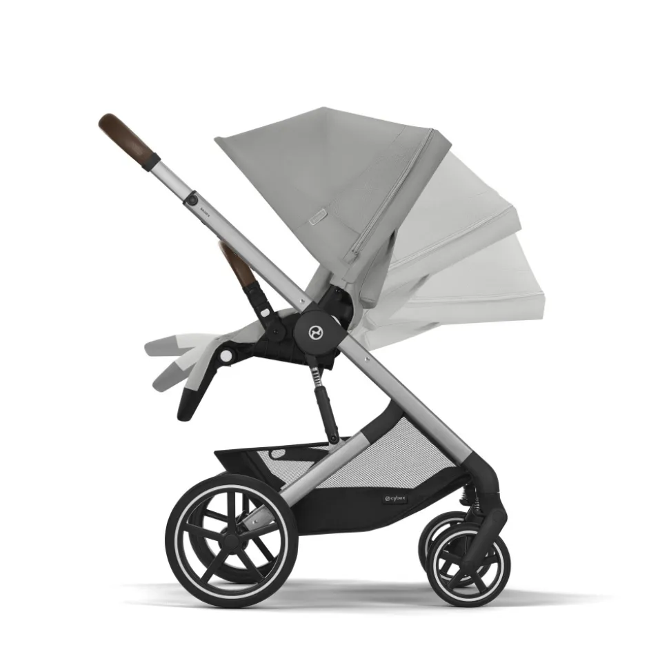 Poussette balios s lux 3 stone grey châssis silver