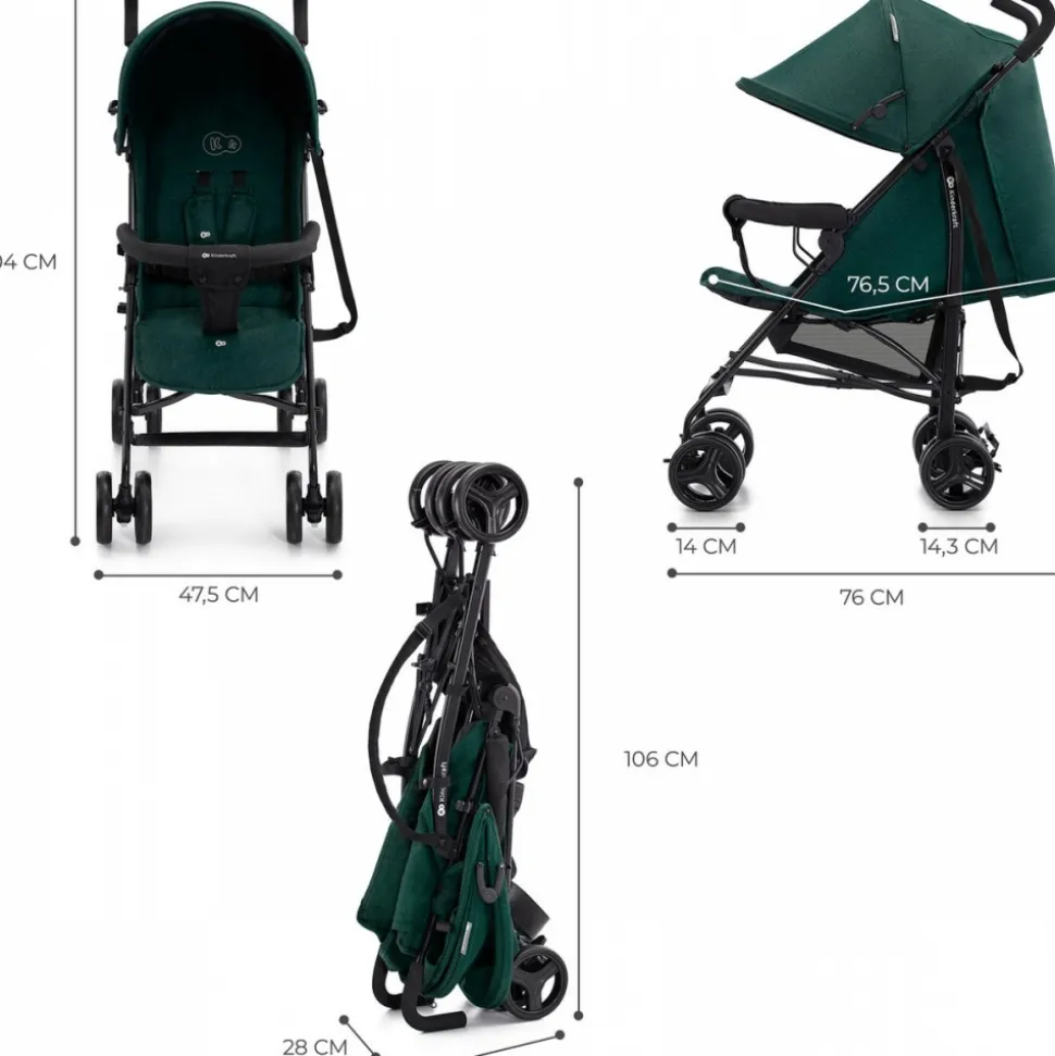 Poussette canne tik vert