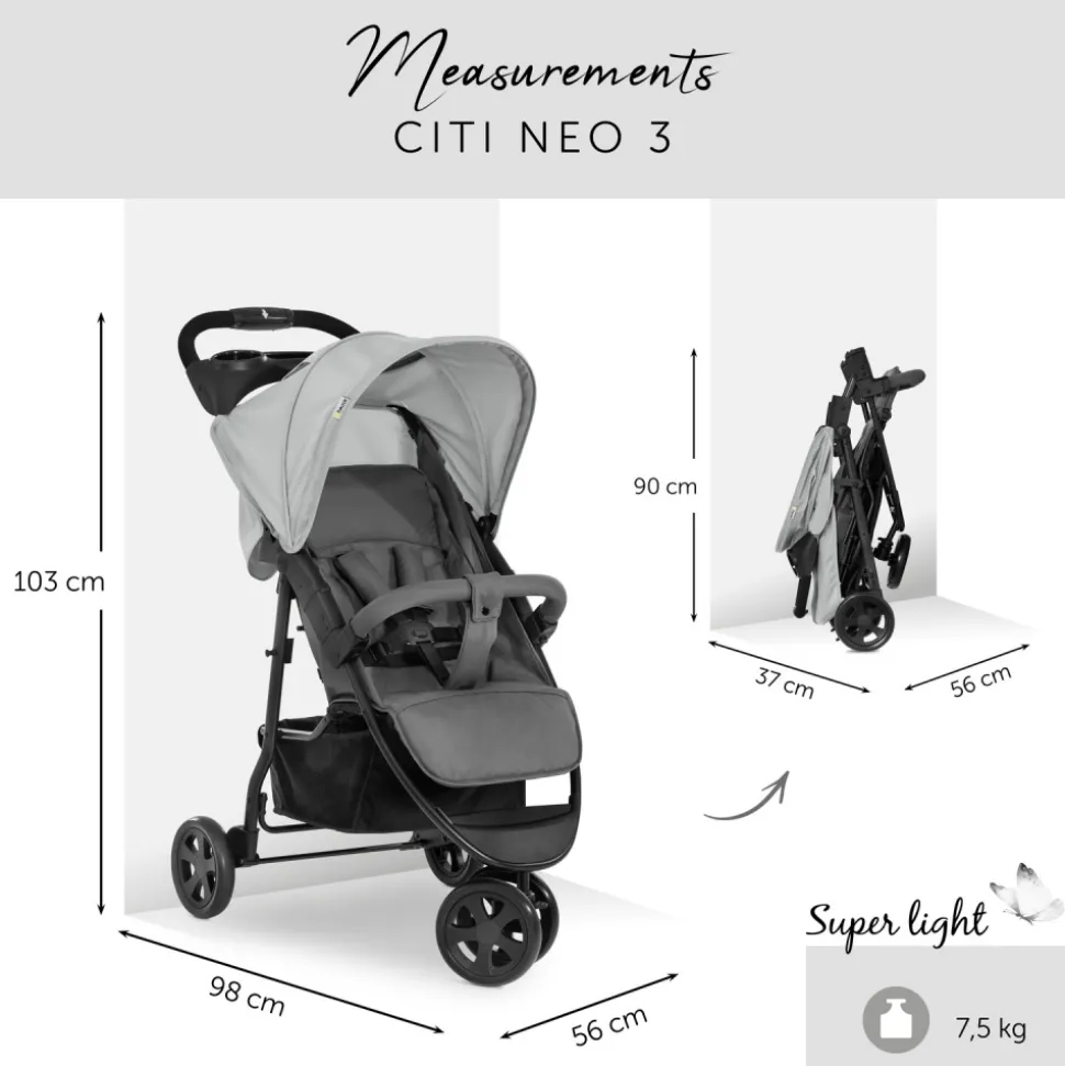 Poussette citi neo 3 grey