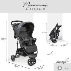 Poussette citi neo ii caviar/stone