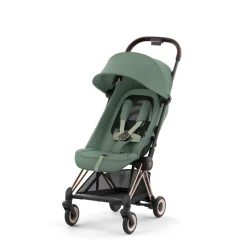 Poussette compacte coya leaf green châssis rosegold