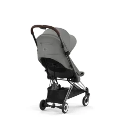 Poussette compacte coya mirage grey châssis chrome brown