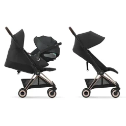 Poussette compacte coya mirage grey châssis matt black
