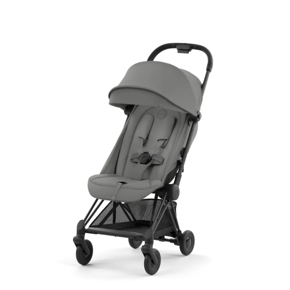 Poussette compacte coya mirage grey châssis matt black
