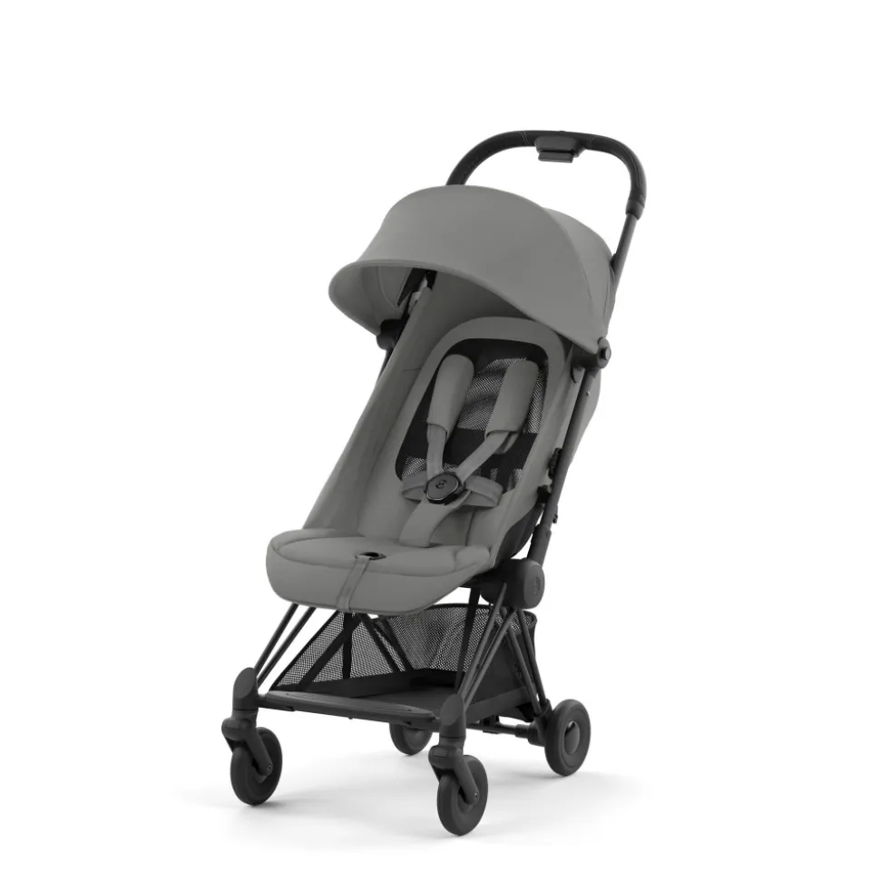 Poussette compacte coya mirage grey châssis matt black