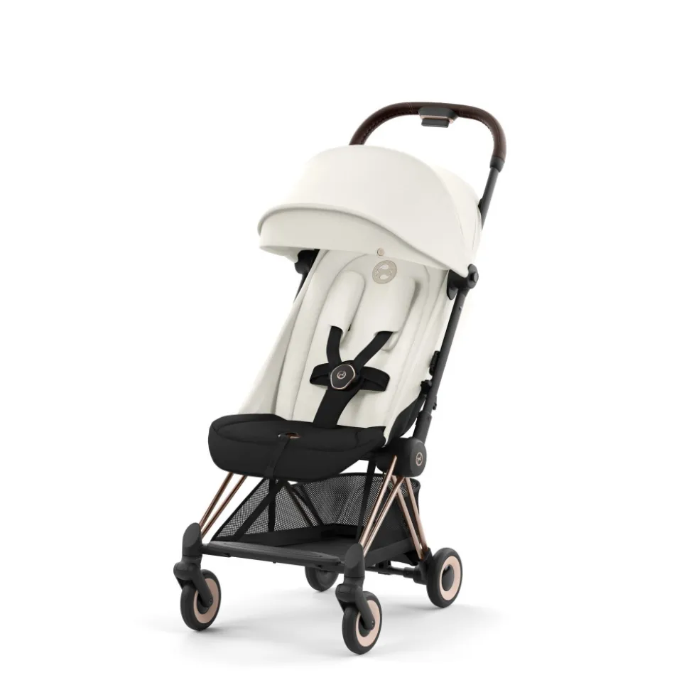 Poussette compacte coya off white châssis rosegold