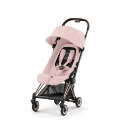 Poussette compacte coya peach pink châssis rosegold