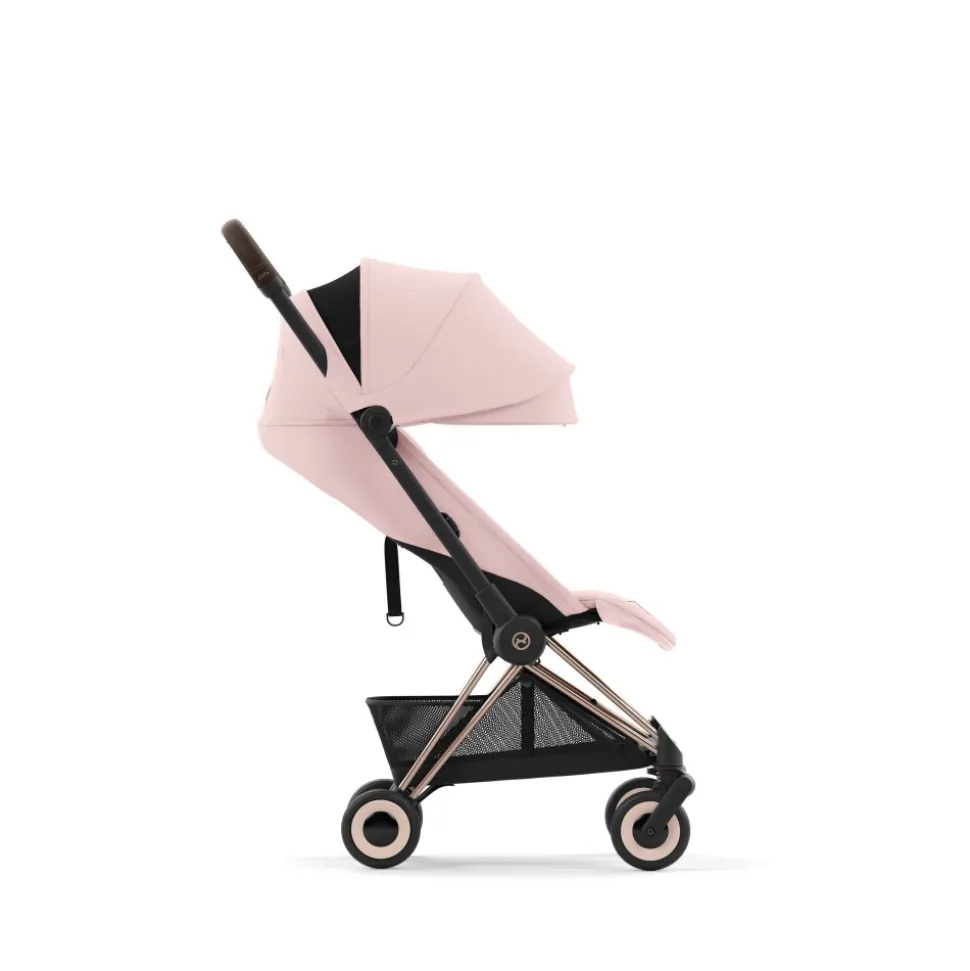 Poussette compacte coya peach pink châssis rosegold