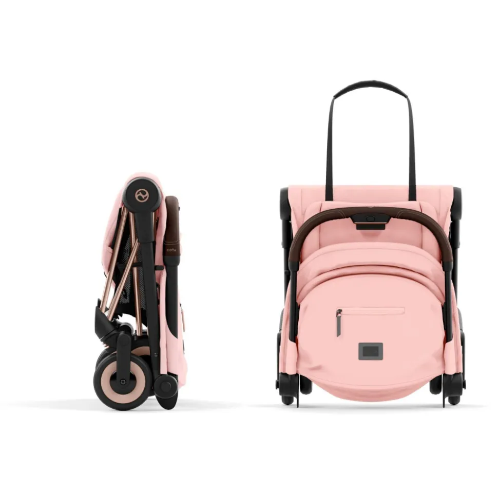 Poussette compacte coya peach pink châssis rosegold