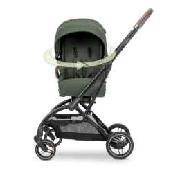 Poussette compacte makaya rotative 360° vert