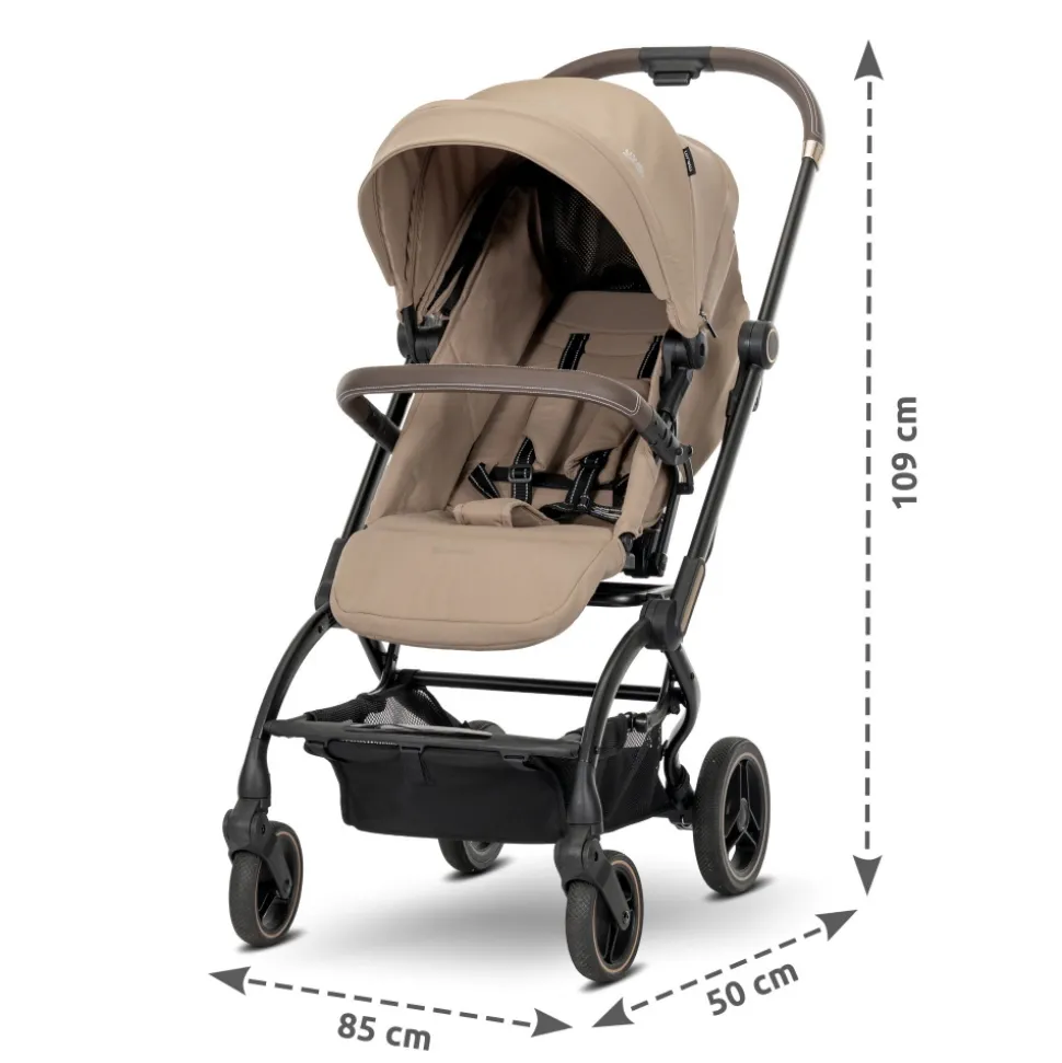Poussette compacte makaya rotative 360° beige