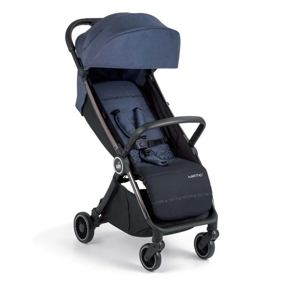 Poussette compacte matic bleu