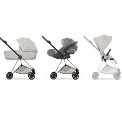 Poussette compacte mios 4 city grey châssis rosegold
