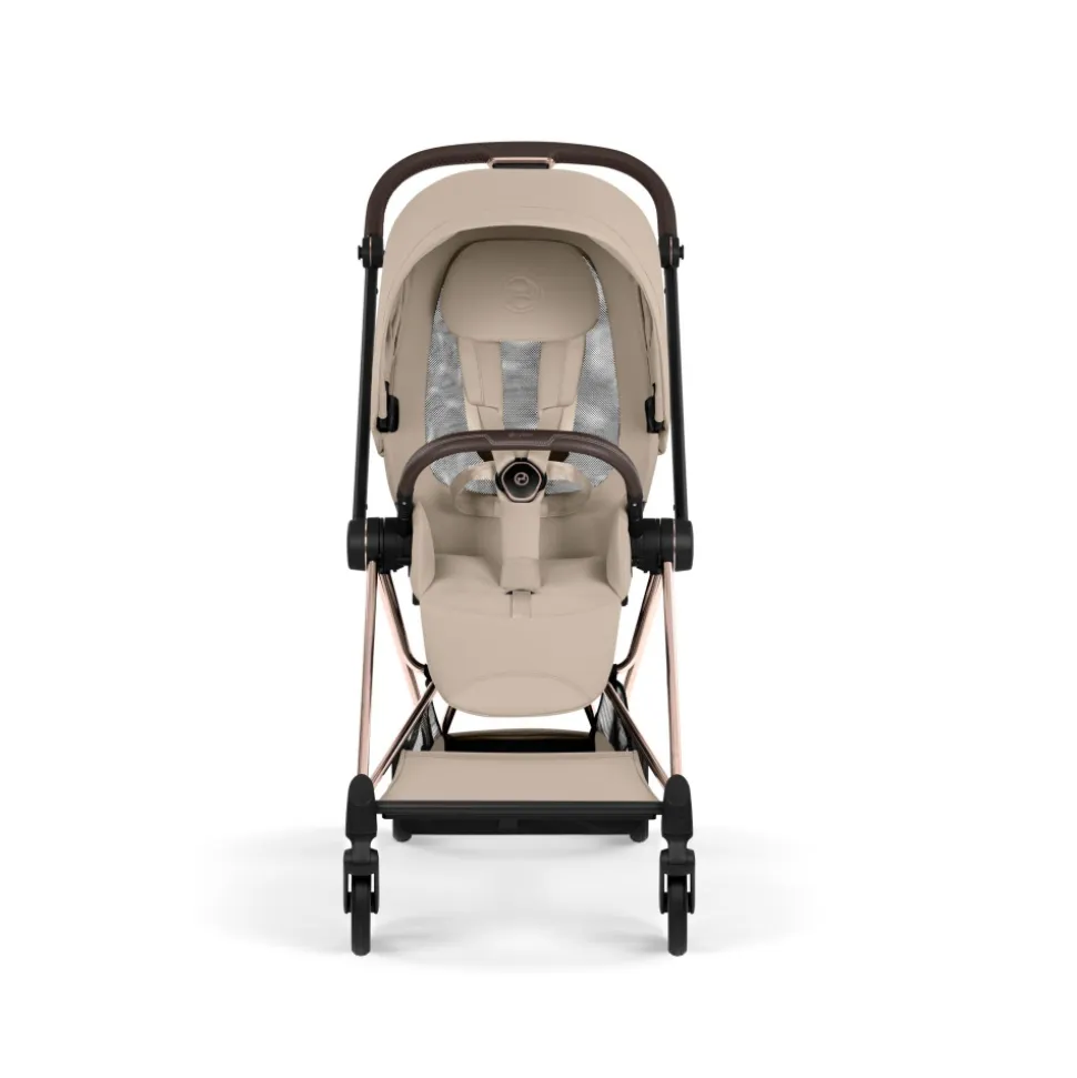Poussette compacte mios 4 cozy beige châssis rosegold