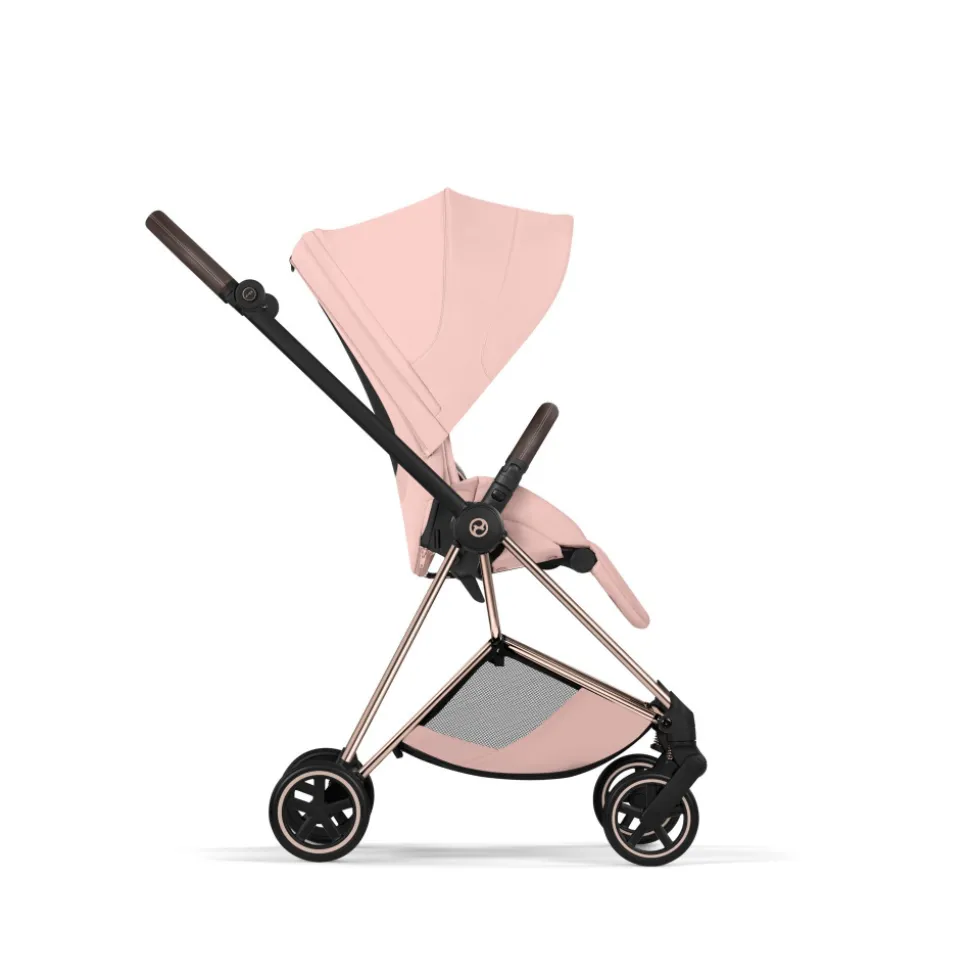 Poussette compacte mios 4 peach pink châssis rosegold
