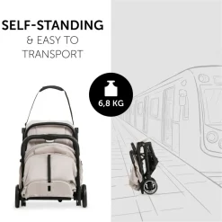 Poussette compacte travel n care beige