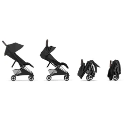 Poussette compacte voyage coya 2 style châssis chrome sepia black