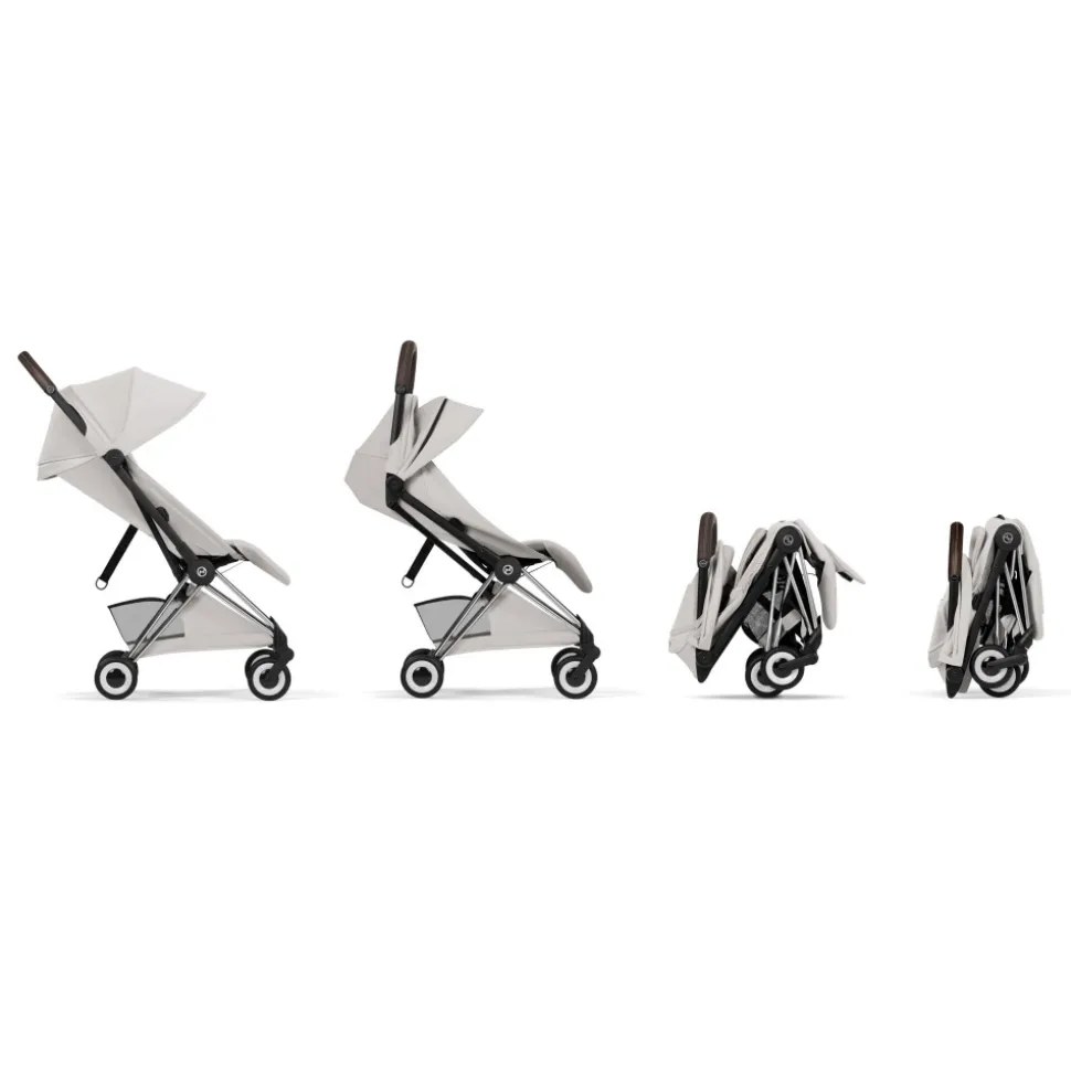 Poussette compacte voyage coya 2 style châssis chrome city grey