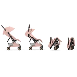 Poussette compacte voyage coya 2 style châssis rosegold peach pink