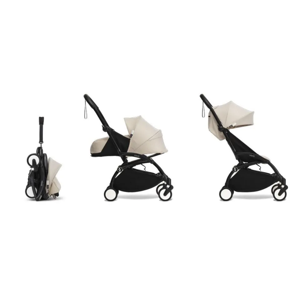 Poussette complète yoyo 3 châssis noir pack 0+ et 6+ bonpoint