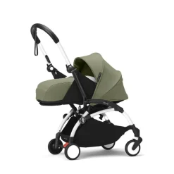 Poussette complète yoyo 3 châssis blanc pack 0+ et 6+ olive