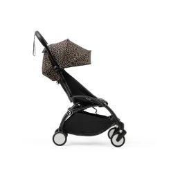 Poussette complète yoyo 3 châssis noir pack 0+ et 6+ leopard / noir