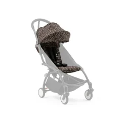 Poussette complète yoyo 3 châssis noir pack 0+ et 6+ leopard / noir