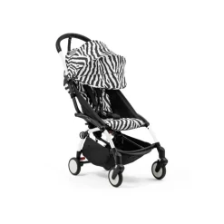 Poussette complète yoyo 3 châssis blanc pack 0+ et 6+ zebra / noir