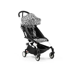Poussette complète yoyo 3 châssis blanc pack 0+ et 6+ zebra / noir