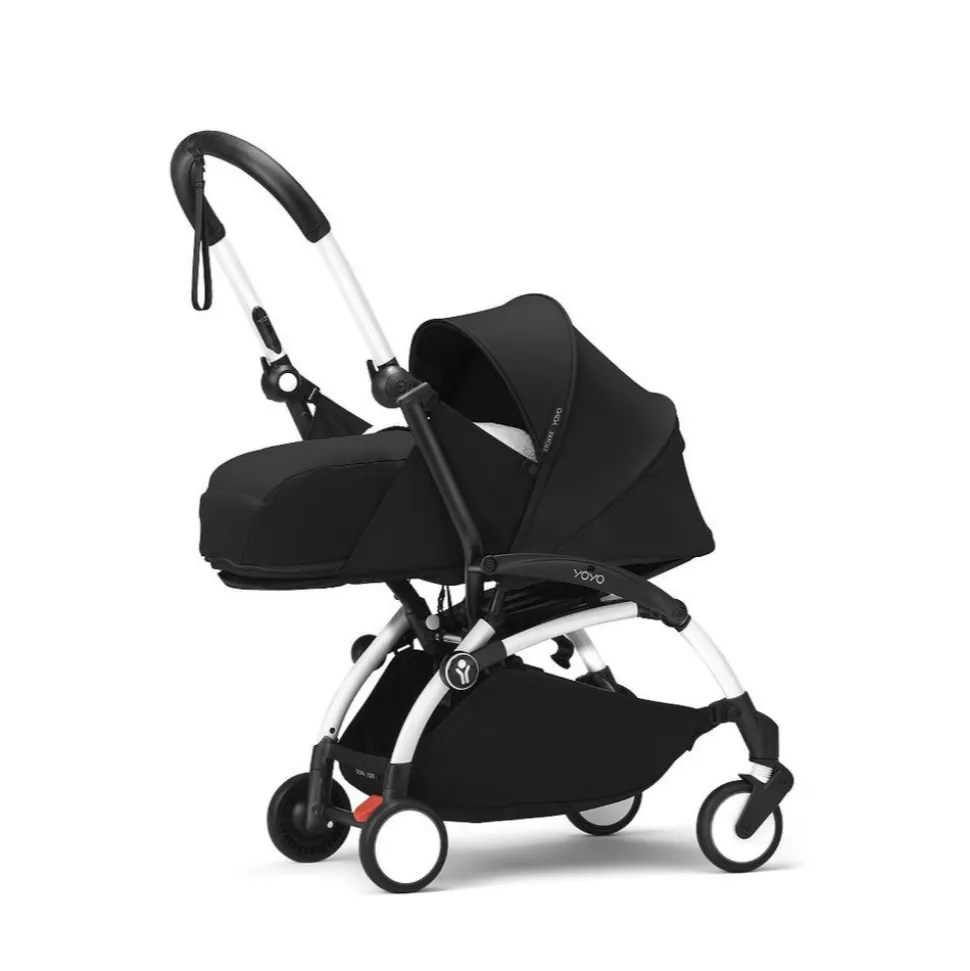 Poussette complète yoyo 3 châssis blanc pack 0+ et 6+ noir
