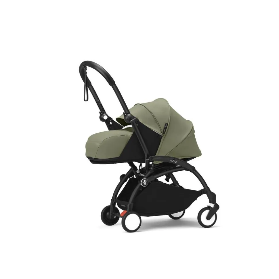 Poussette complète yoyo 3 châssis noir pack 0+ et 6+ olive