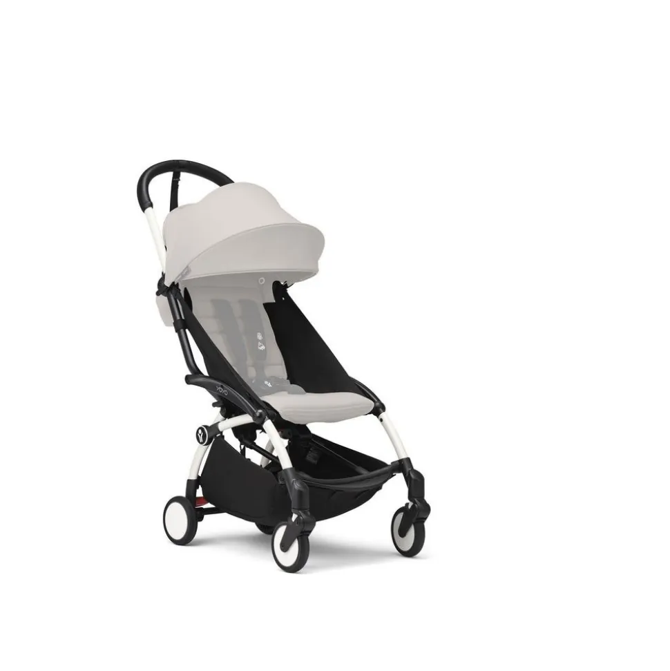 Poussette complète yoyo 3 châssis blanc pack 0+ et 6+ taupe
