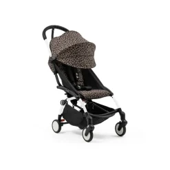 Poussette complète yoyo 3 châssis blanc pack 0+ et 6+ leopard / noir