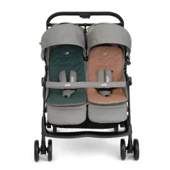 Poussette double aire twin pebble gris