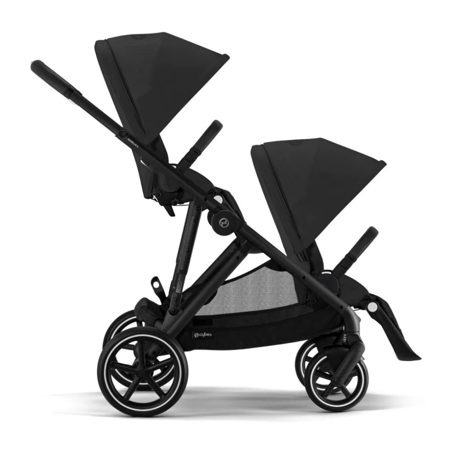 Poussette double e-gazelle s moon black châssis noir